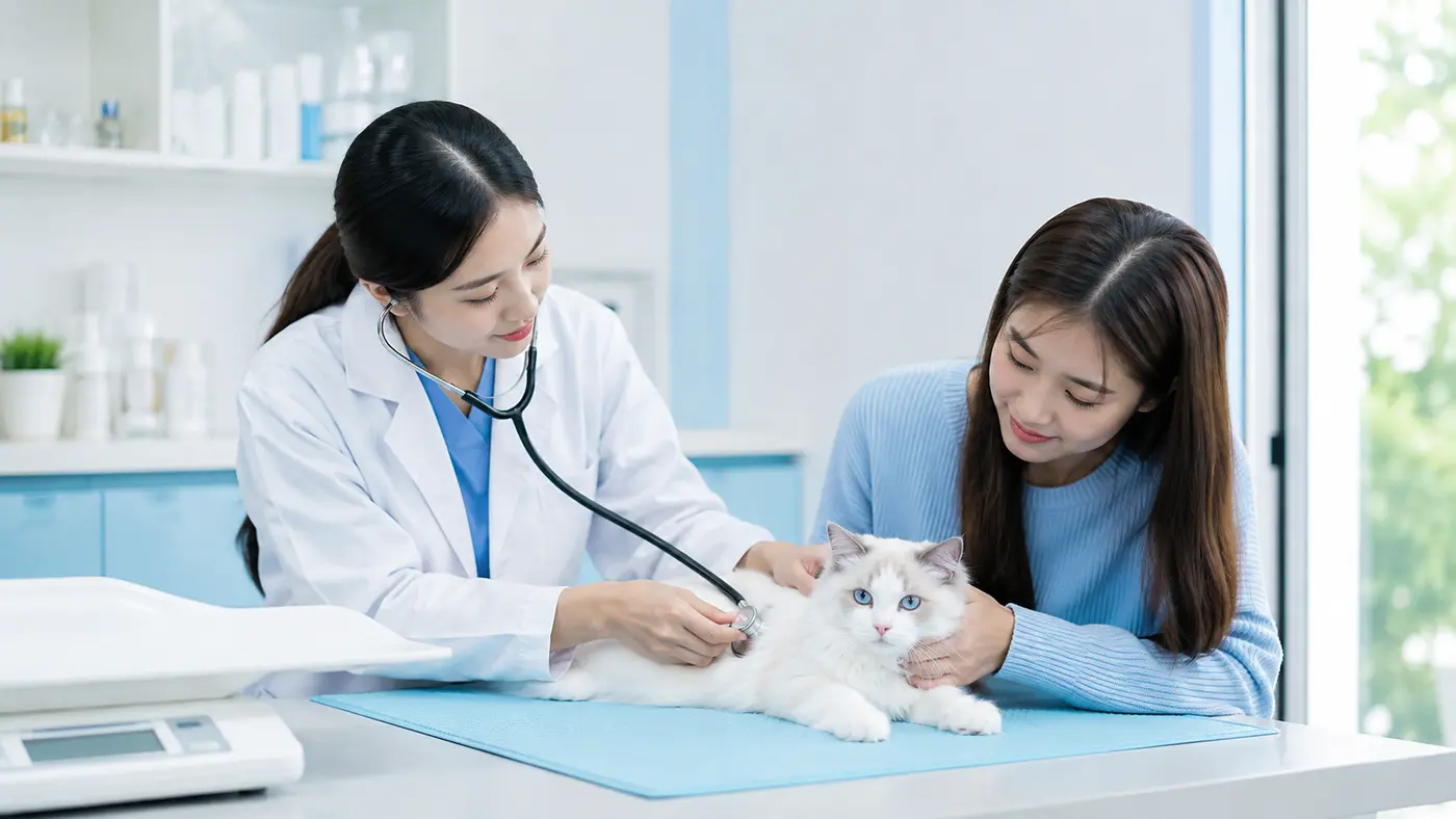 ตังตังรับการตรวจสุขภาพกับสัตวแพทย์เมื่อความอยากอาหารเปลี่ยนไป
