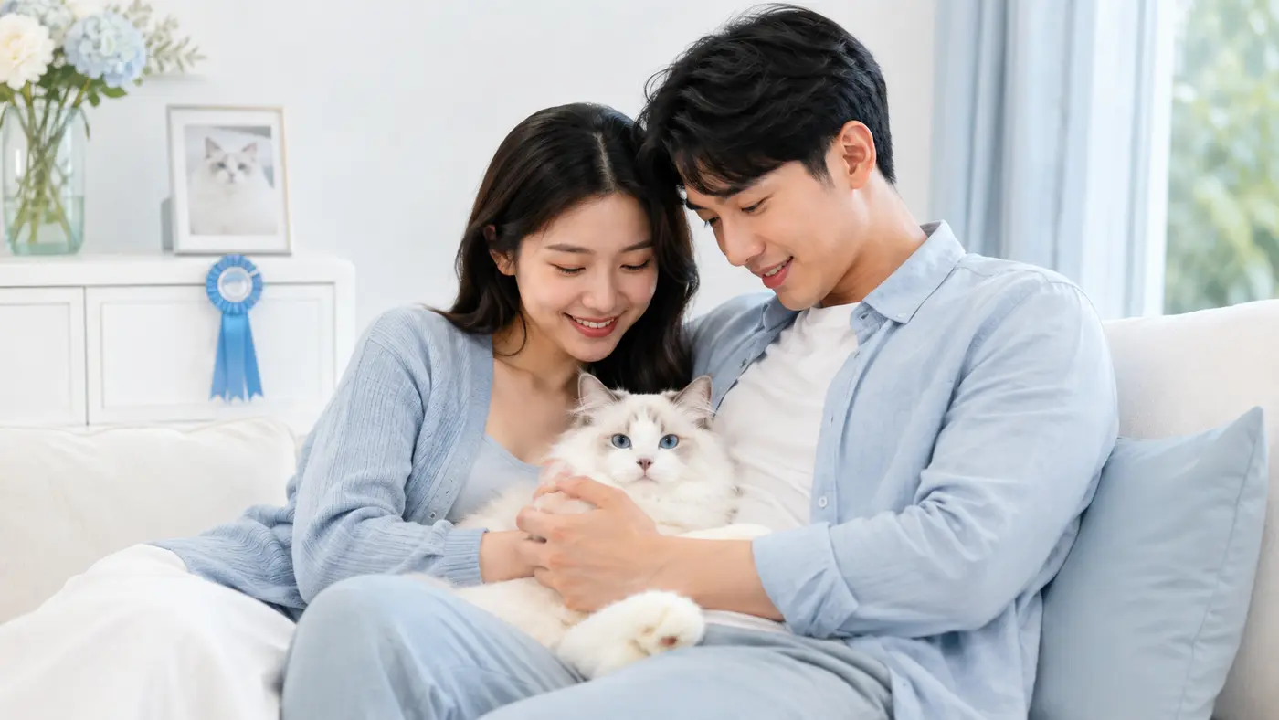 คู่รักมองแมวเป็นสมาชิกครอบครัวและใช้เวลาร่วมกัน