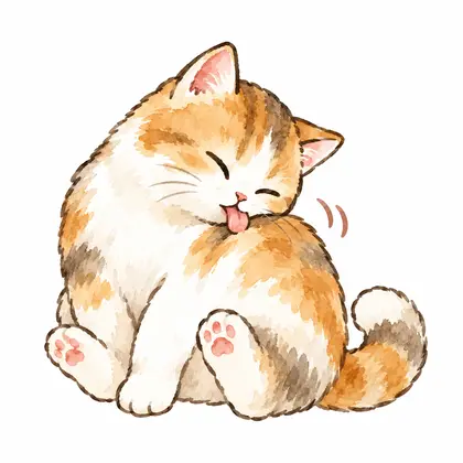 แมวเลียจุดเดิมซ้ำบริเวณสีข้าง