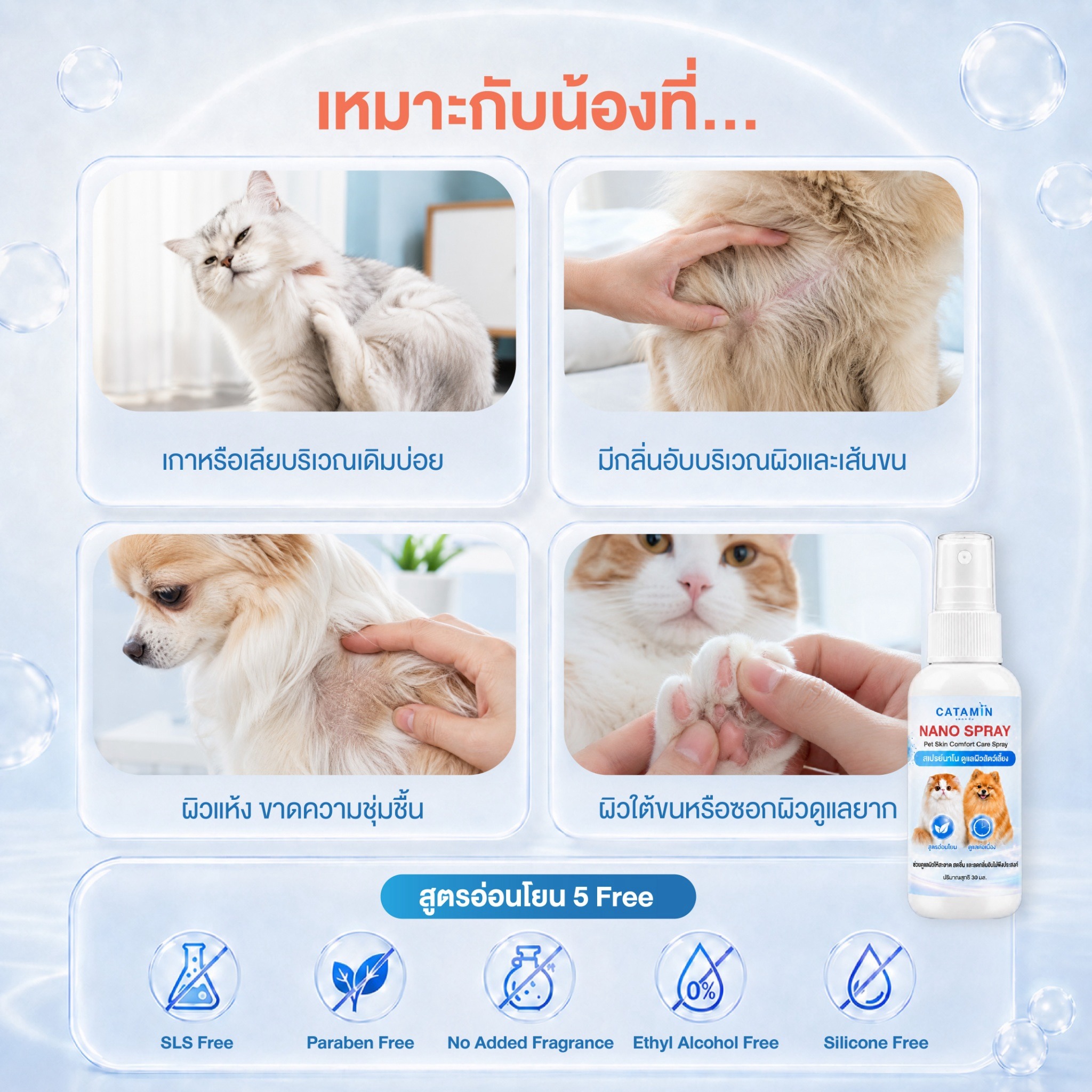 Catamin Nano Spray สำหรับดูแลผิวใต้ขนและบริเวณที่เข้าถึงยาก