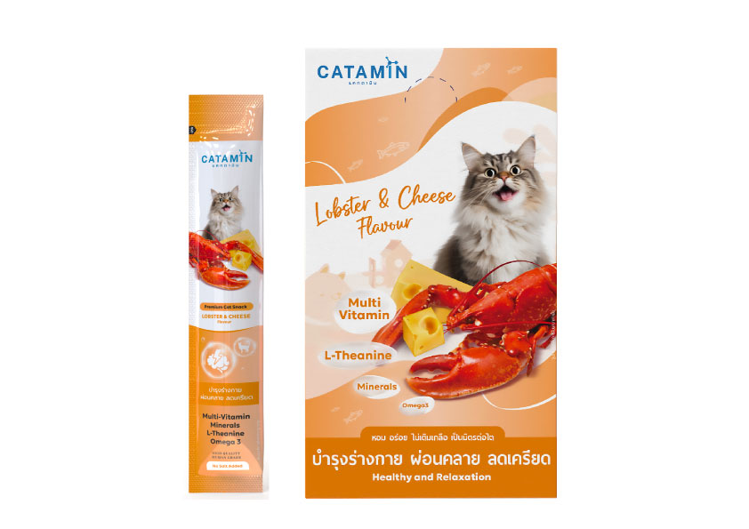 ขนมแมวเลีย Catamin สูตร Lobster & Cheese กล่องคู่ซอง