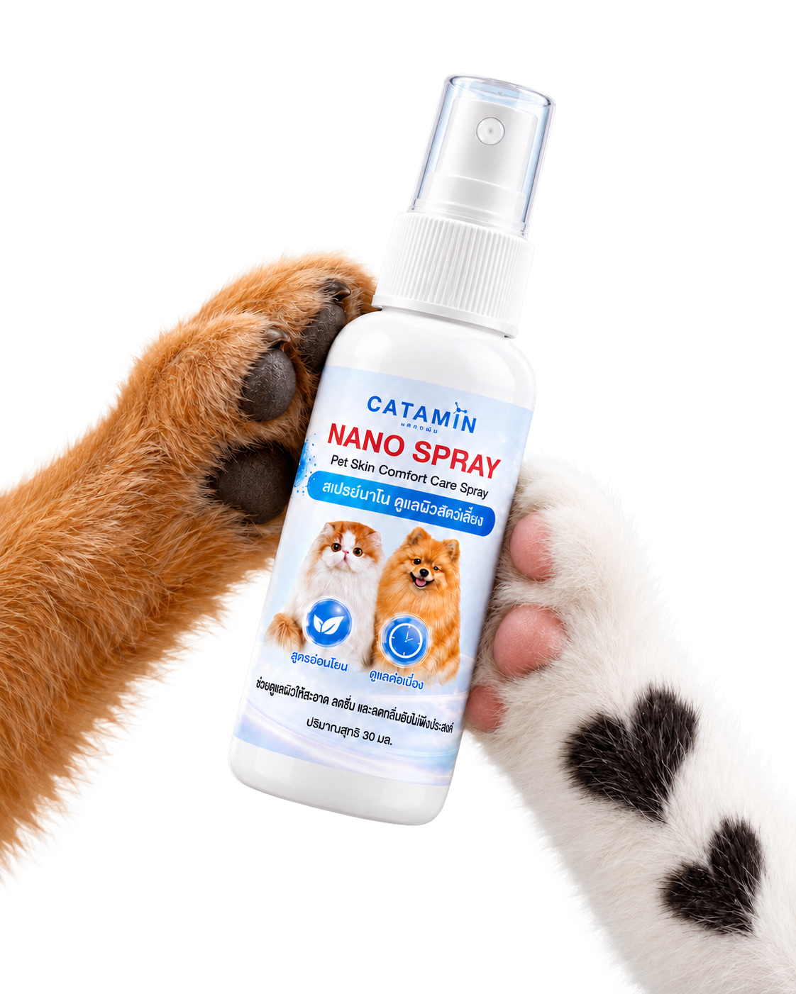 ขวด CATAMIN NANO SPRAY สเปรย์ดูแลผิวและเส้นขน 30 มิลลิลิตร